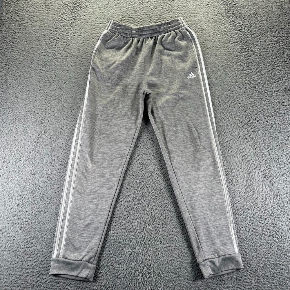 Adidas Pant Girls 16 Gray Polyester Sweatpant Activewear Performance Basketball